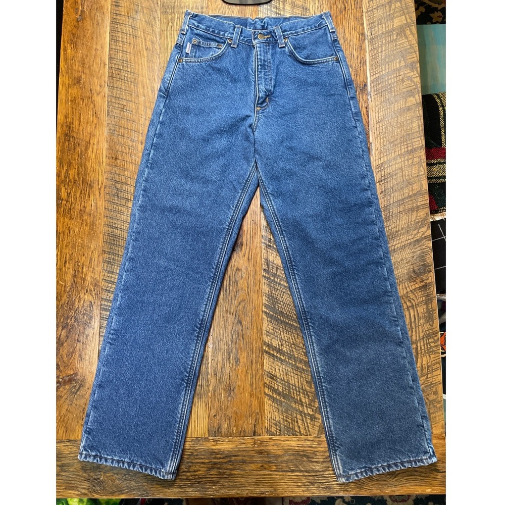 Carhartt Insulated Relaxed Fit Straight Leg Denim Jean Blue High Rise Mens 29x32